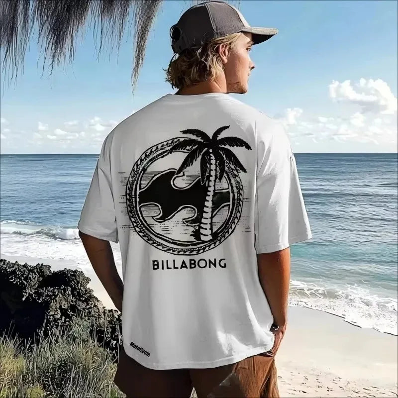 2026 Men's Motorcycle Retro Surfing Pattern Printed T-shirt Men's T-shirt Men's Women's Shirt Men's Women's Pure Cotton T-shirt