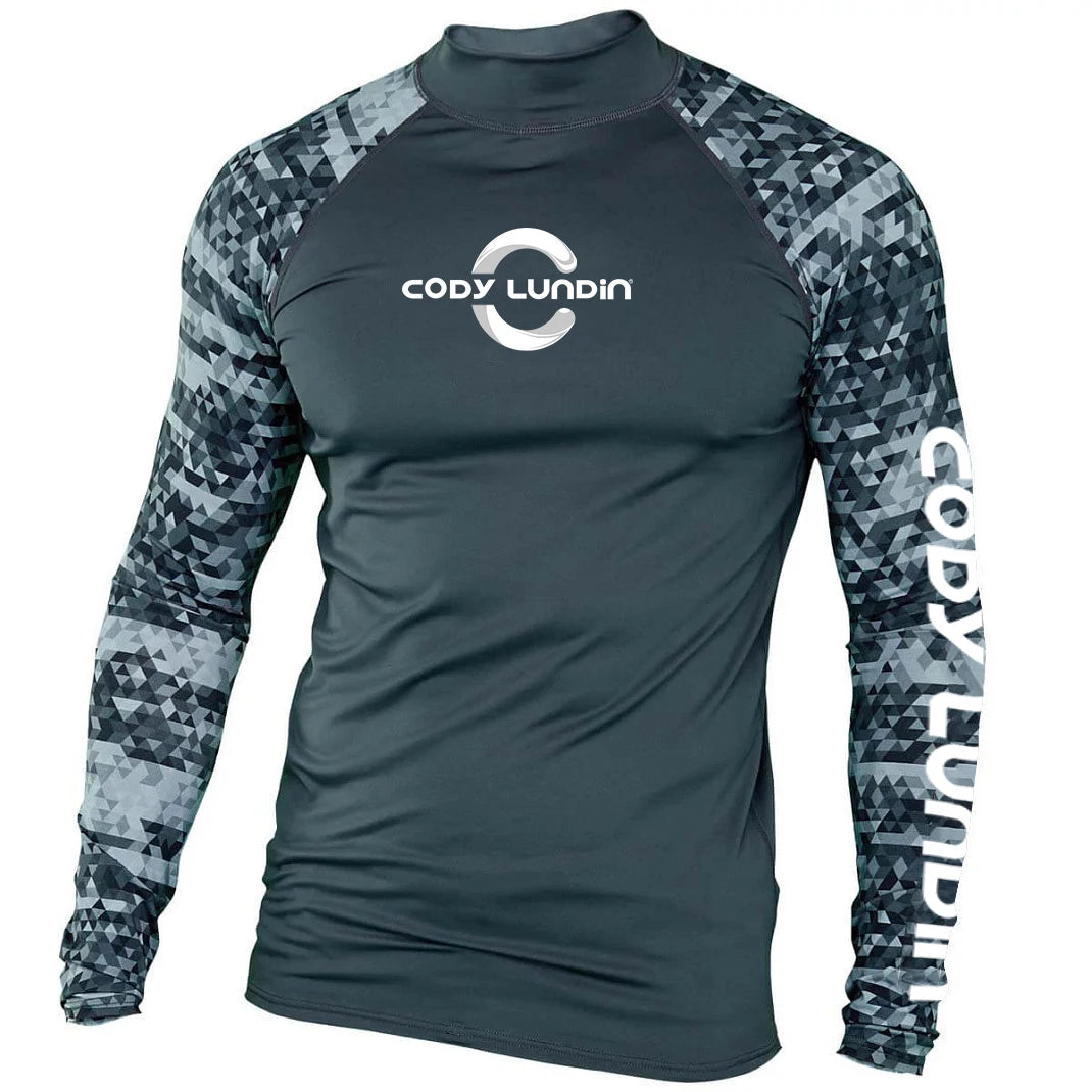 High Elasticity Couple UPF 50+ Long Sleeve Rash Guard Men Quick Dry Surf Shirt Sun Protection Swimwear for Swimming Beach Sports