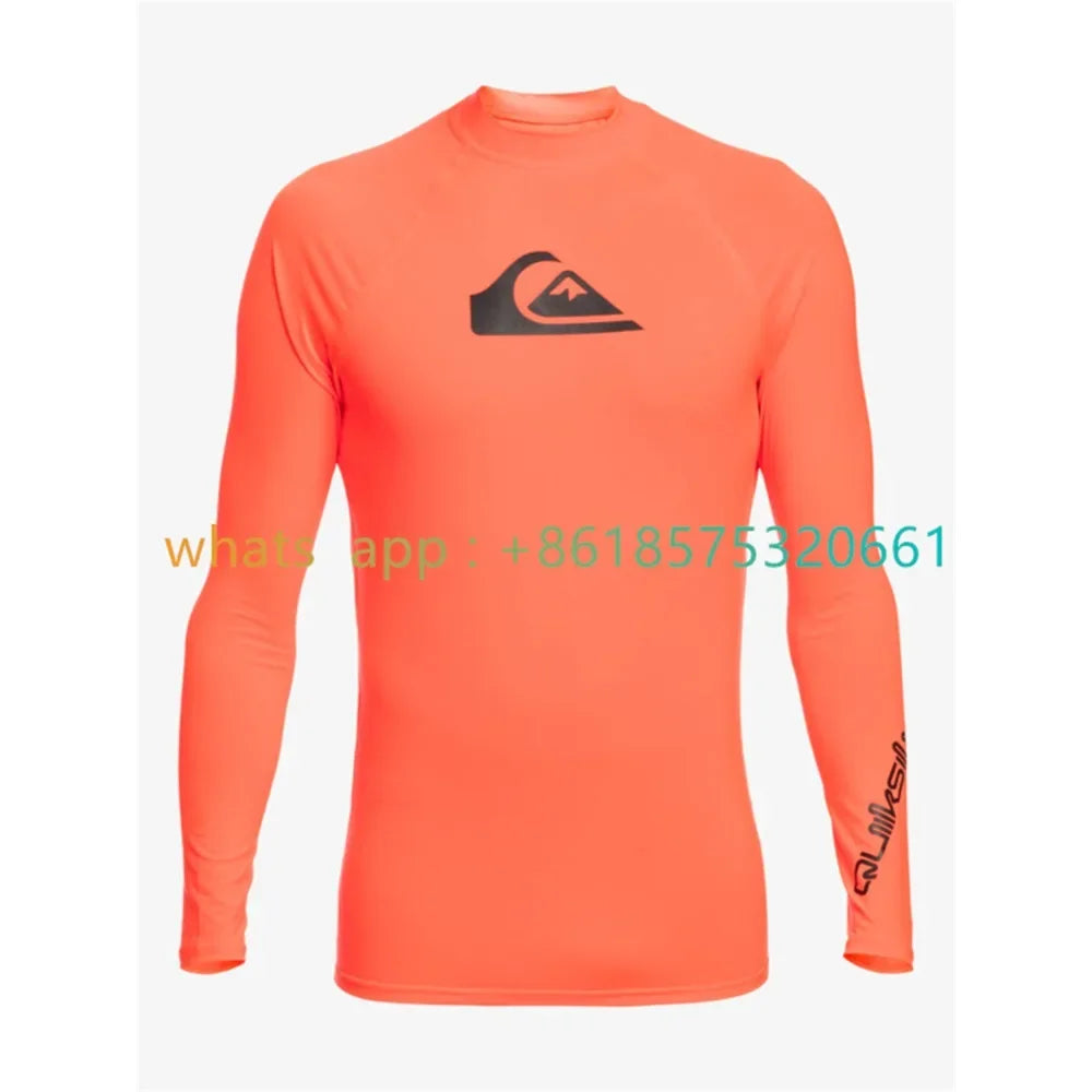 Men Surfing Wetsuit Long Sleeve Shirts Quick Drying Fitness Male Clothes Swimming Diving Rash Guard Swimwear UV Protection 2025