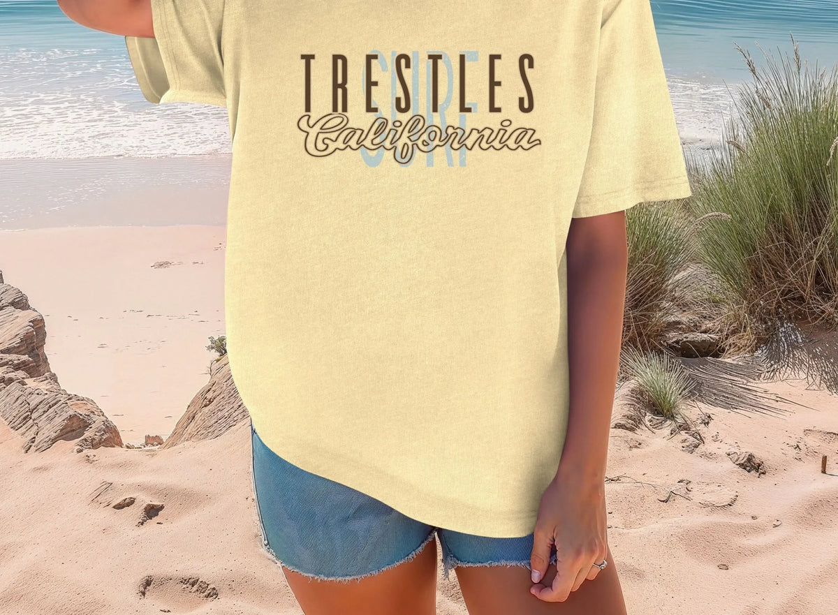 Trestles California Surf T Shirt Friend Gift Surfer Surfrider Colorful Vintage Summertime