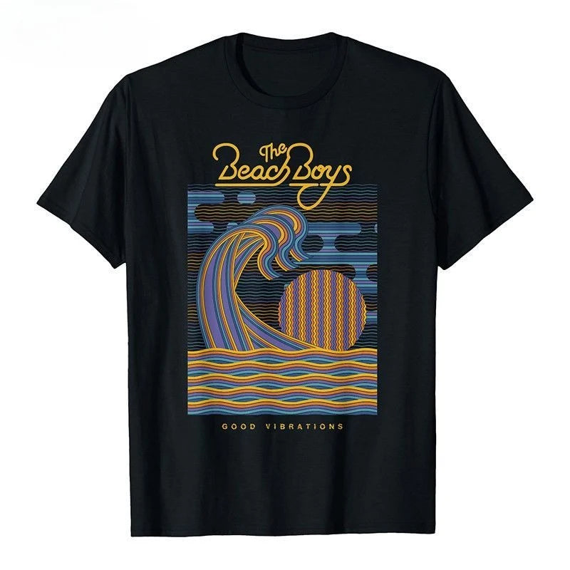 The Beach Boys - Psychedelic Rock American Surf Casual Short-Sleeved Men's Pure Cotton T-Shirt