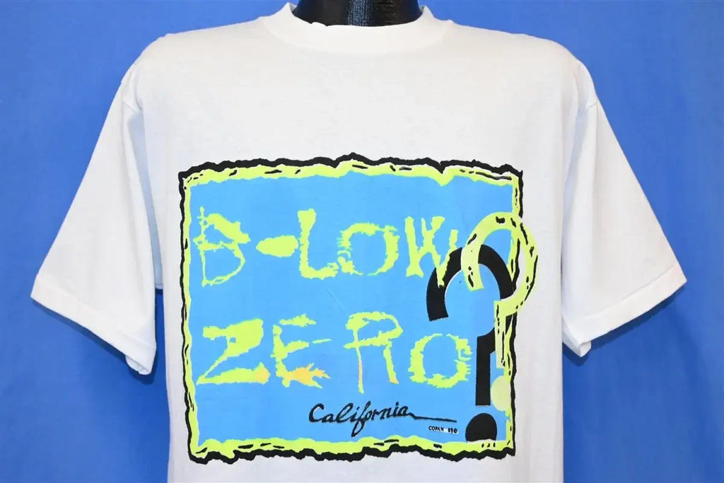 80s B Low Ze Ro California Neon Surf Skate Ski T Shirt Large