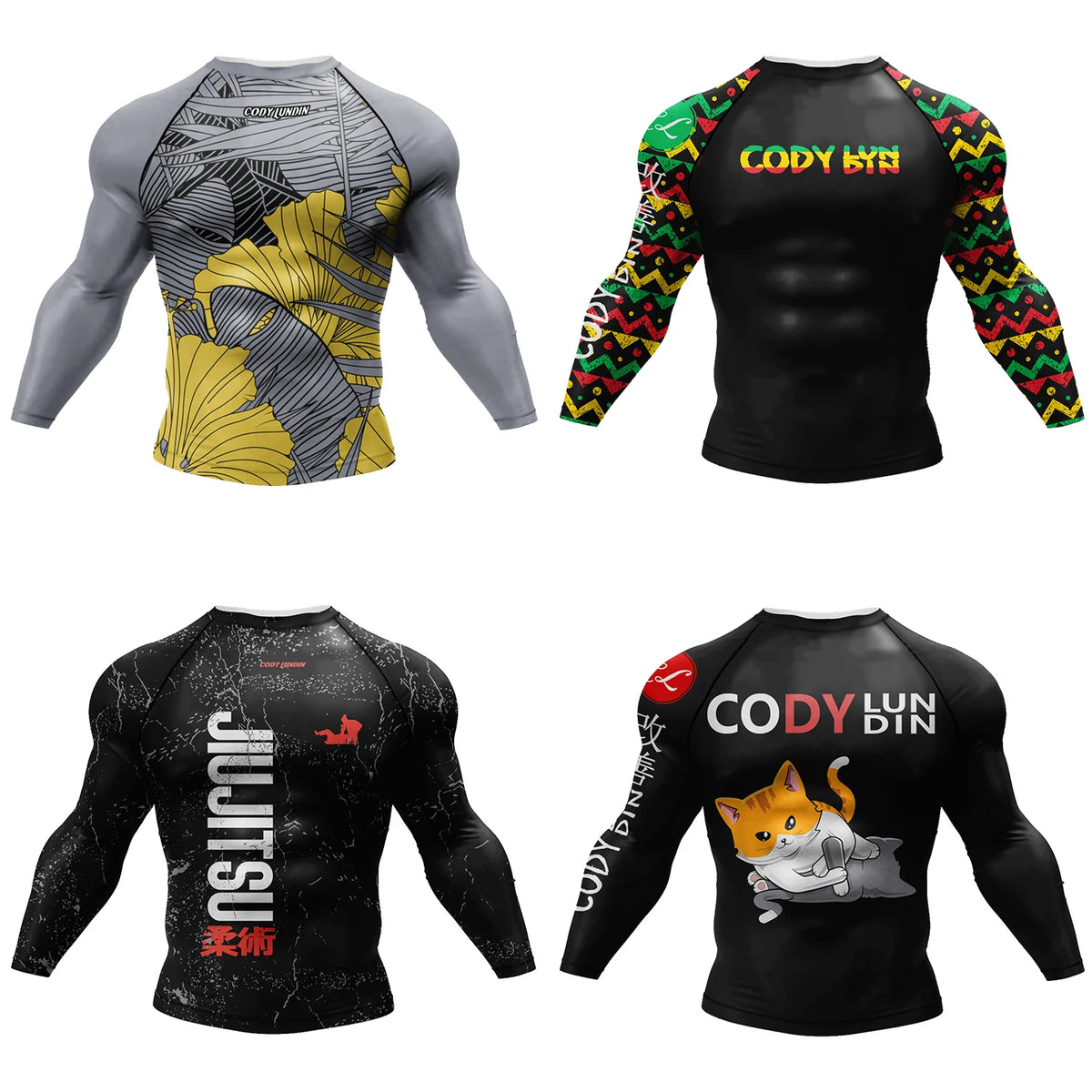 Cody Lundin Swimming Surfing T-shirt Tight Long Sleeve Compression Training Grappling Sportwear MMA BJJ Combat Rash Guard