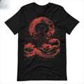 Cthulhu T-Shirt Japanese Wave Gothic Horror Alt Clothing Graphic T Shirts Retro Streetwear Crew-neck Short-sleeved Men T-shirt