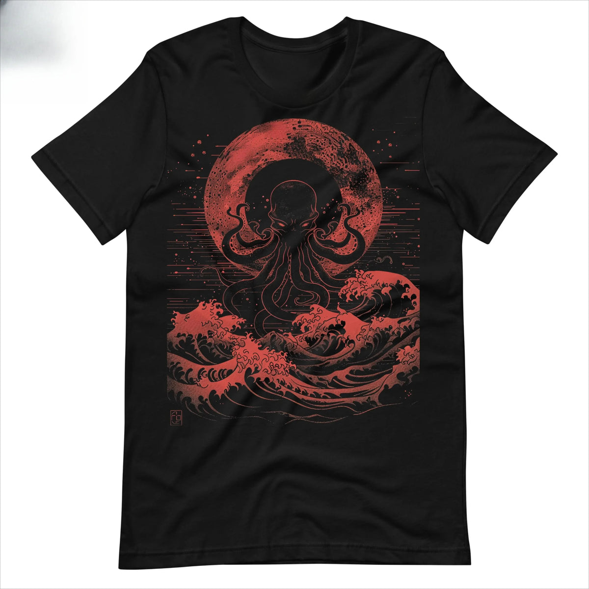 Cthulhu T-Shirt Japanese Wave Gothic Horror Alt Clothing Graphic T Shirts Retro Streetwear Crew-neck Short-sleeved Men T-shirt