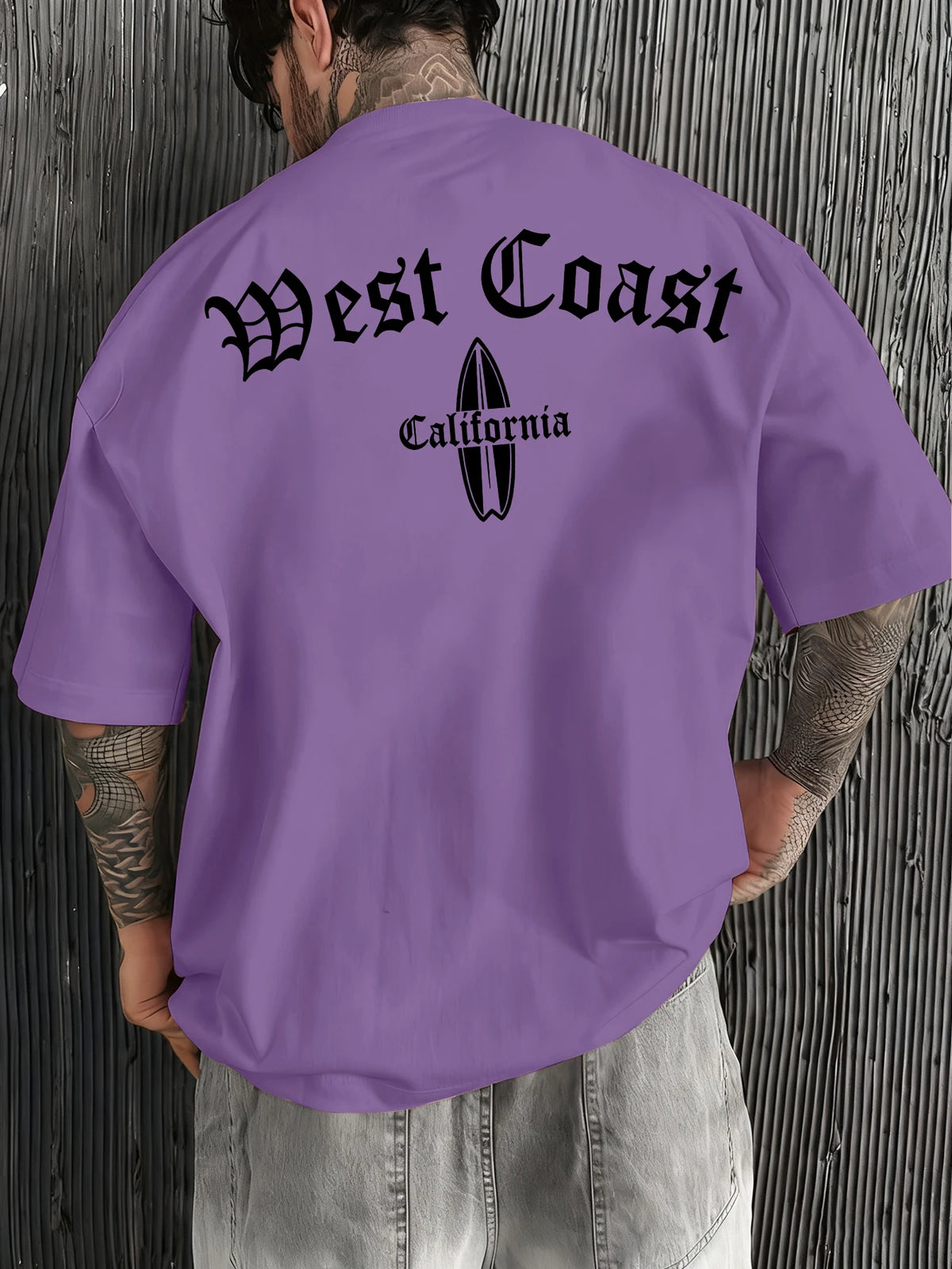 Retro West Coast Gothic Oversized T-shirt California Surfboard Print Casual Summer 90s Grunge Streetwear Tee