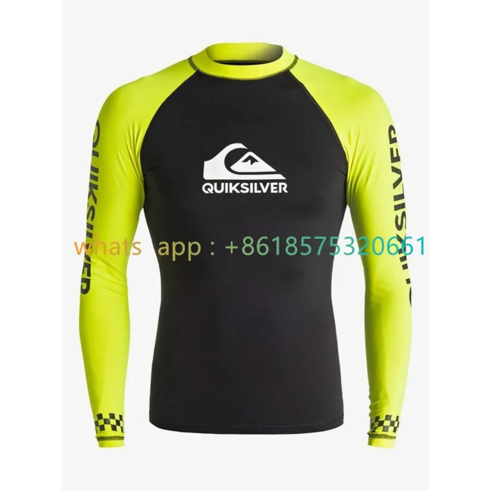 Men Surfing Wetsuit Long Sleeve Shirts Quick Drying Fitness Male Clothes Swimming Diving Rash Guard Swimwear UV Protection 2025