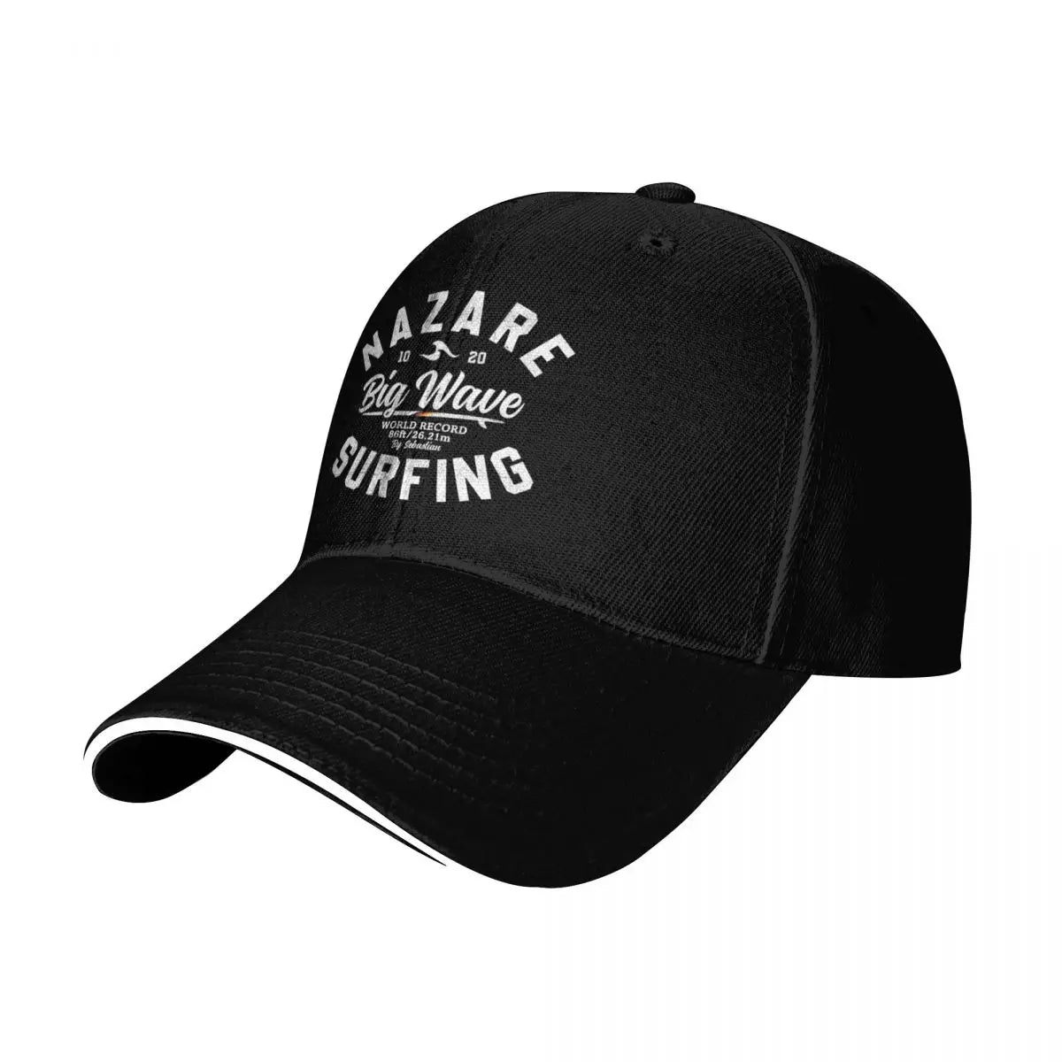 NAZARE BIG WAVE WORLD RECORD 26.21m BY SUBGIRL Baseball Cap Cotton Twill Breathable Contrast Two Tone Brim Snapback Flat Bill