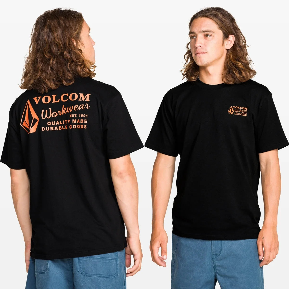 Workwear Volcom Outdoor Extreme Sports Trend Brand Graphic T-Shirt Cotton Men Women Skater Surfers Streetwear Tee