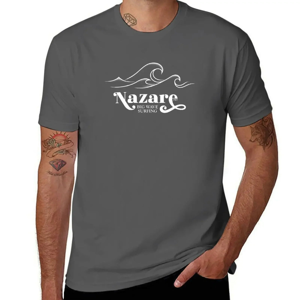 So the real big waves only come from Nazare. T-Shirt sports fans boys whites mens graphic t-shirts anime