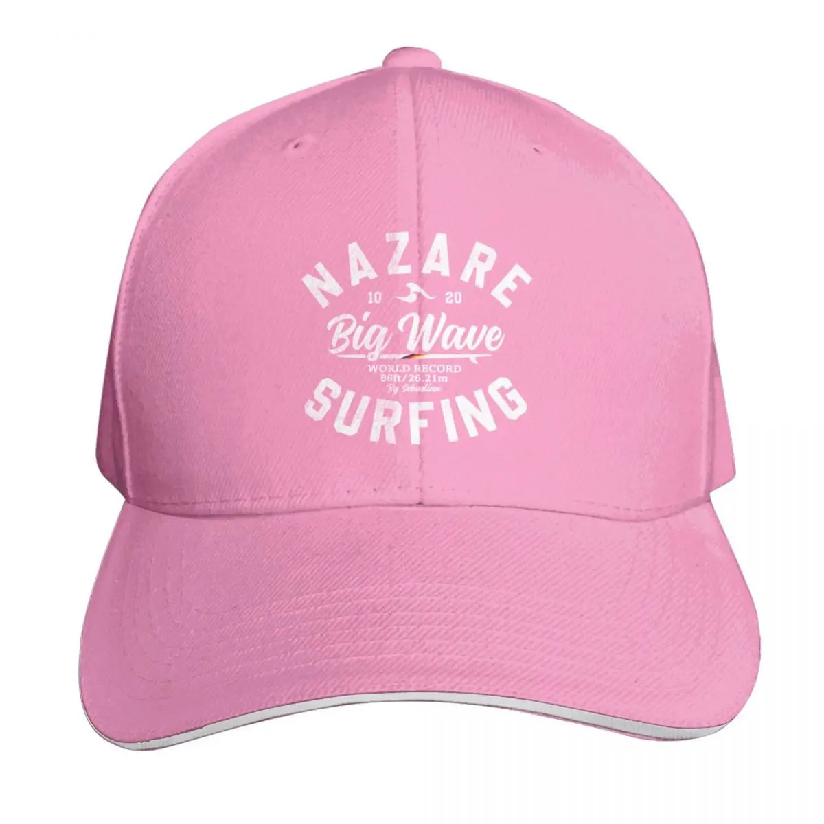 NAZARE BIG WAVE WORLD RECORD 26.21m BY SUBGIRL Baseball Cap Cotton Twill Breathable Contrast Two Tone Brim Snapback Flat Bill