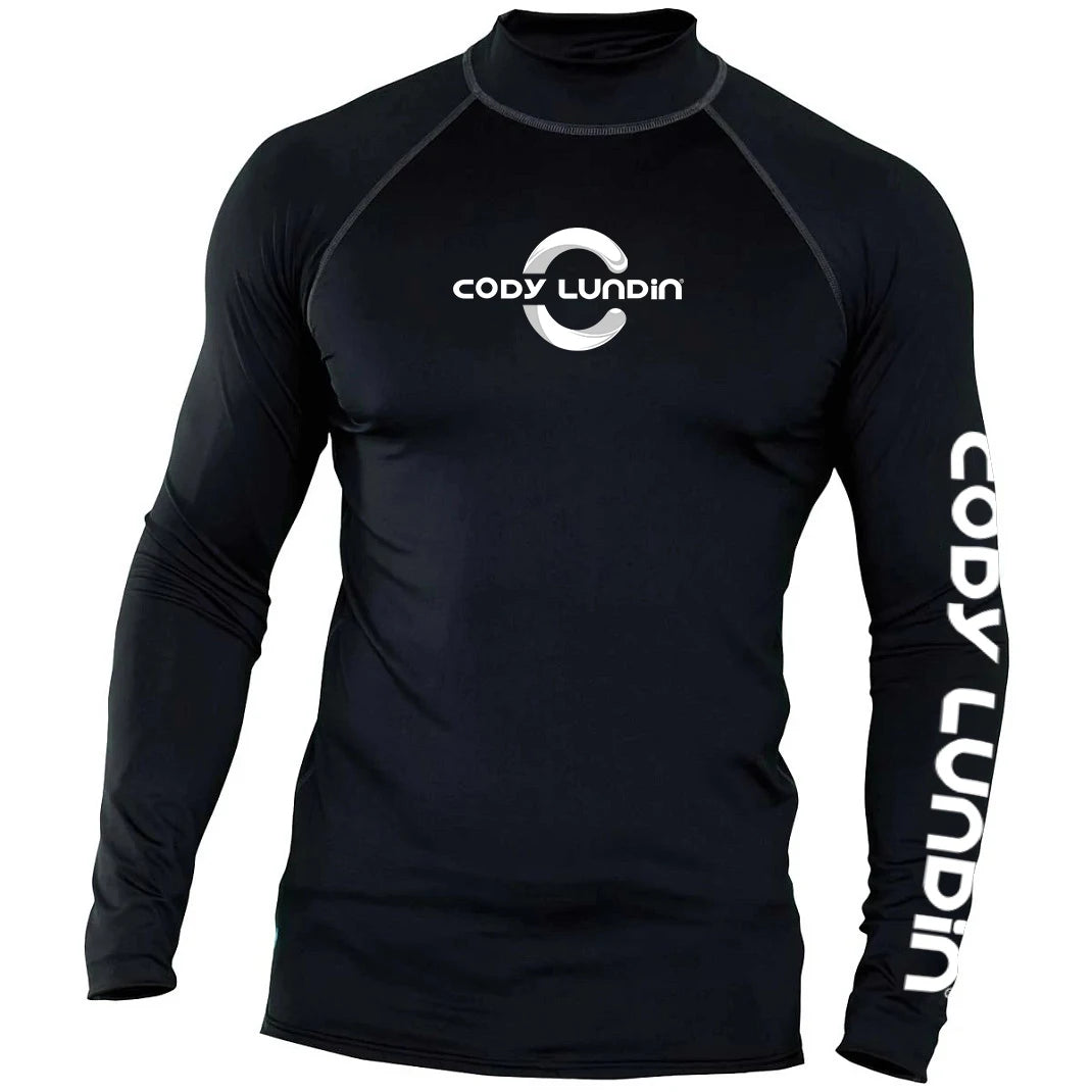 High Elasticity Couple UPF 50+ Long Sleeve Rash Guard Men Quick Dry Surf Shirt Sun Protection Swimwear for Swimming Beach Sports