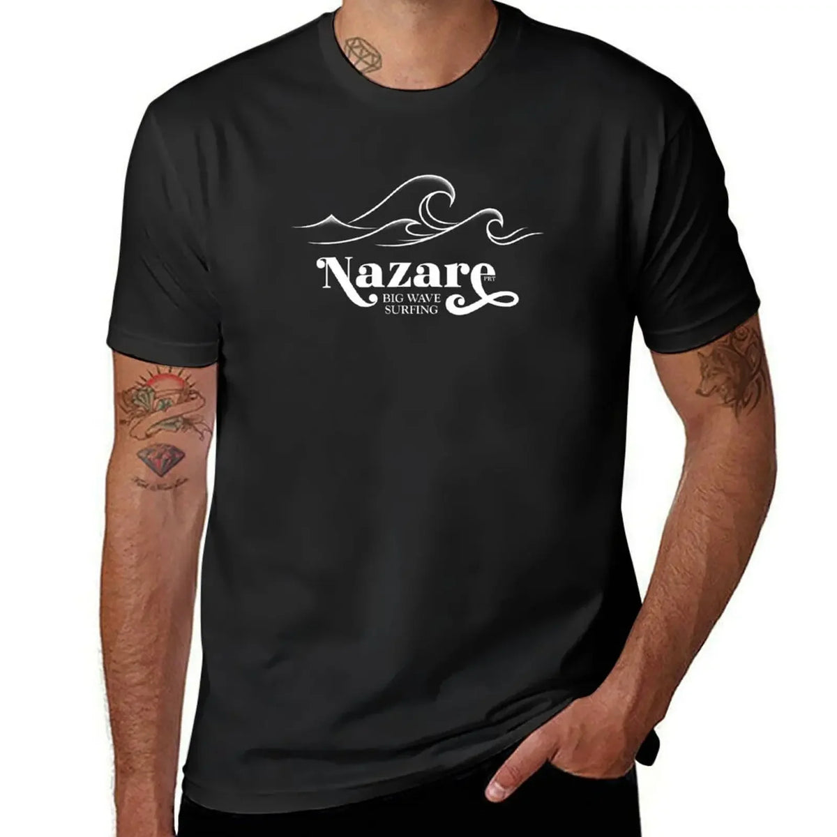So the real big waves only come from Nazare. T-Shirt sports fans boys whites mens graphic t-shirts anime