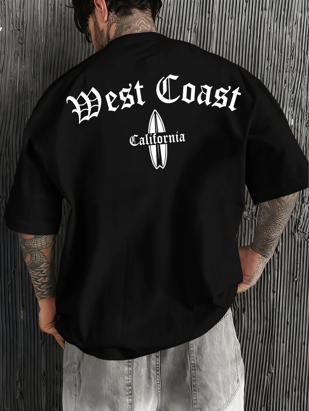 Retro West Coast Gothic Oversized T-shirt California Surfboard Print Casual Summer 90s Grunge Streetwear Tee