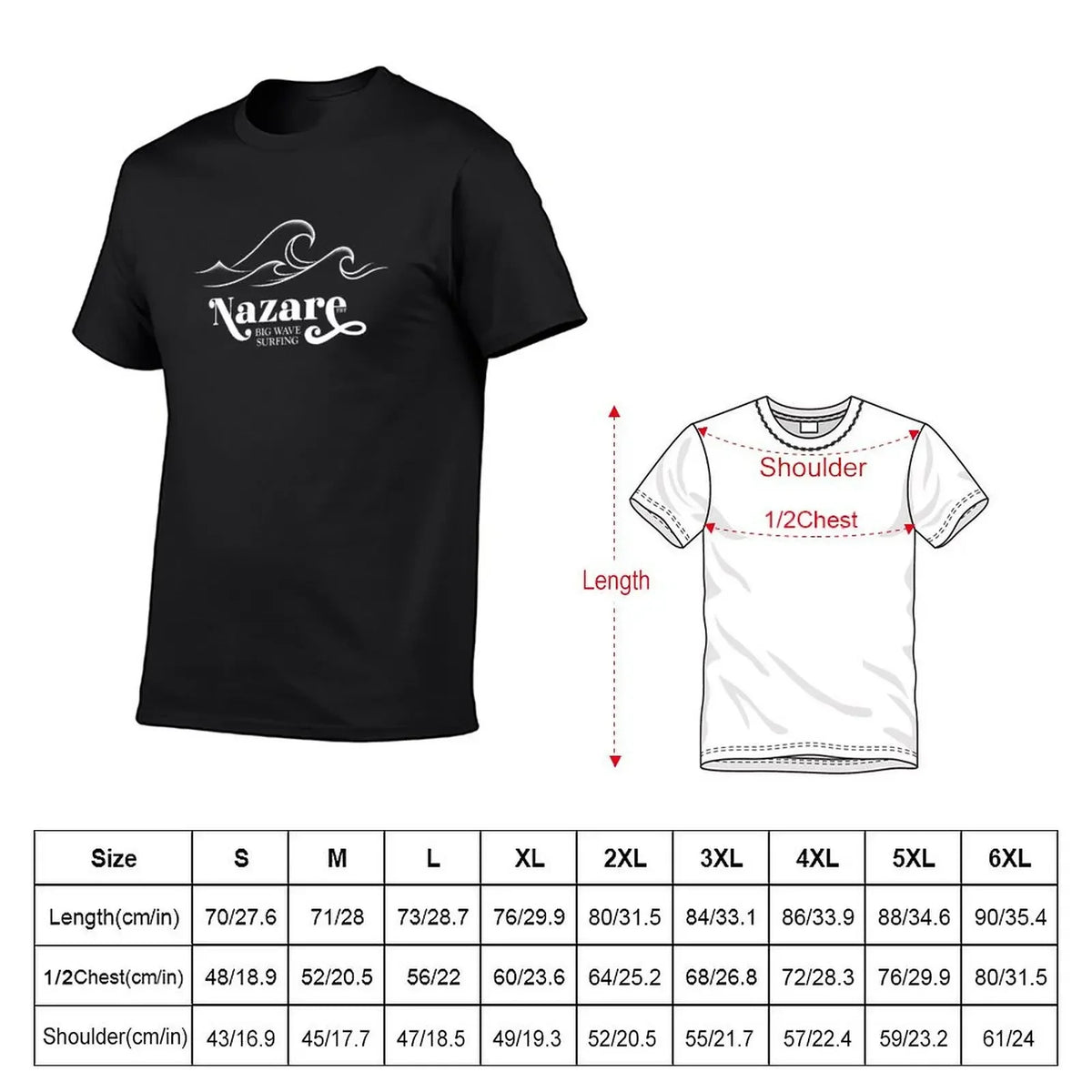 So the real big waves only come from Nazare. T-Shirt sports fans boys whites mens graphic t-shirts anime