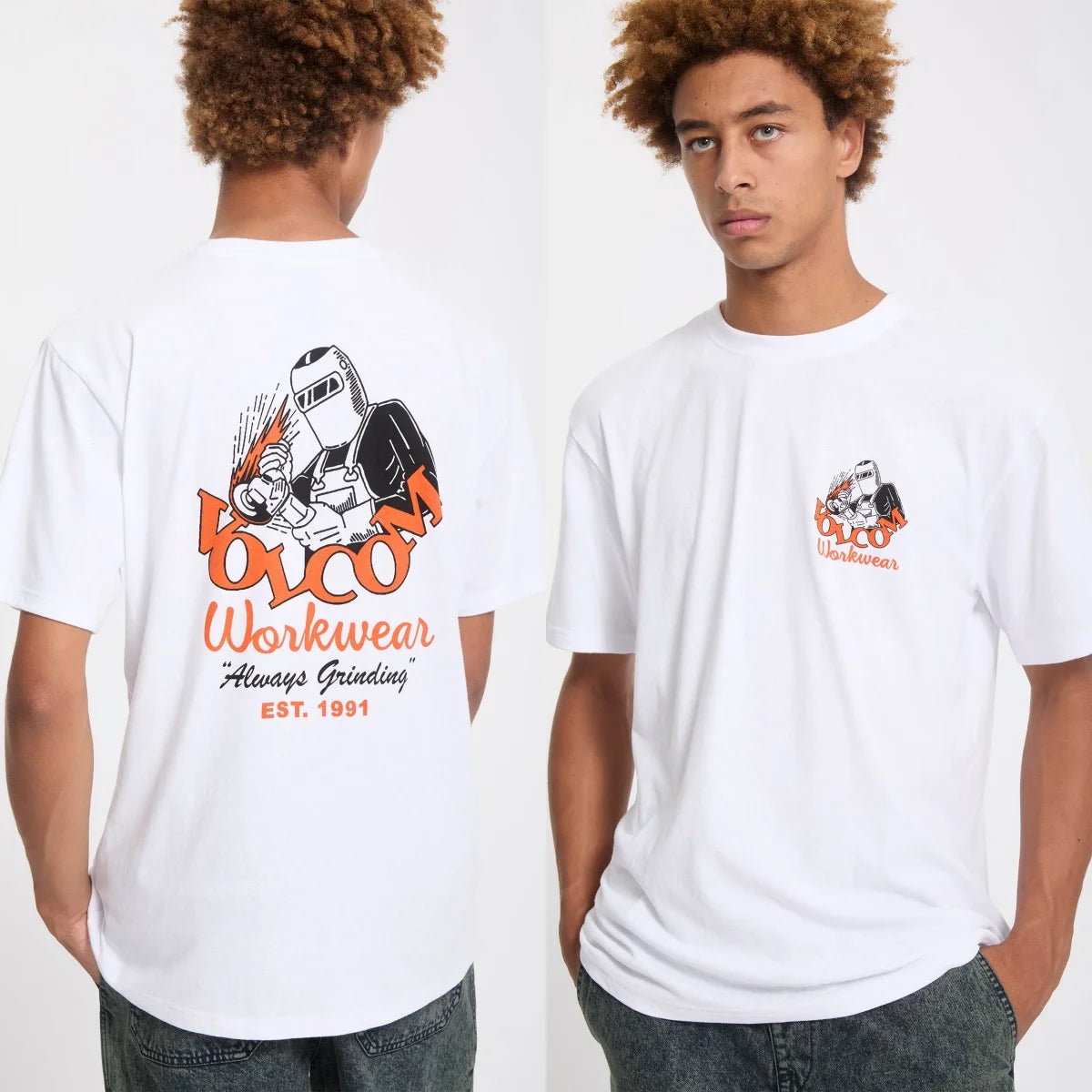 Workwear Volcom Outdoor Extreme Sports Trend Brand Graphic T-Shirt Cotton Men Women Skater Surfers Streetwear Tee
