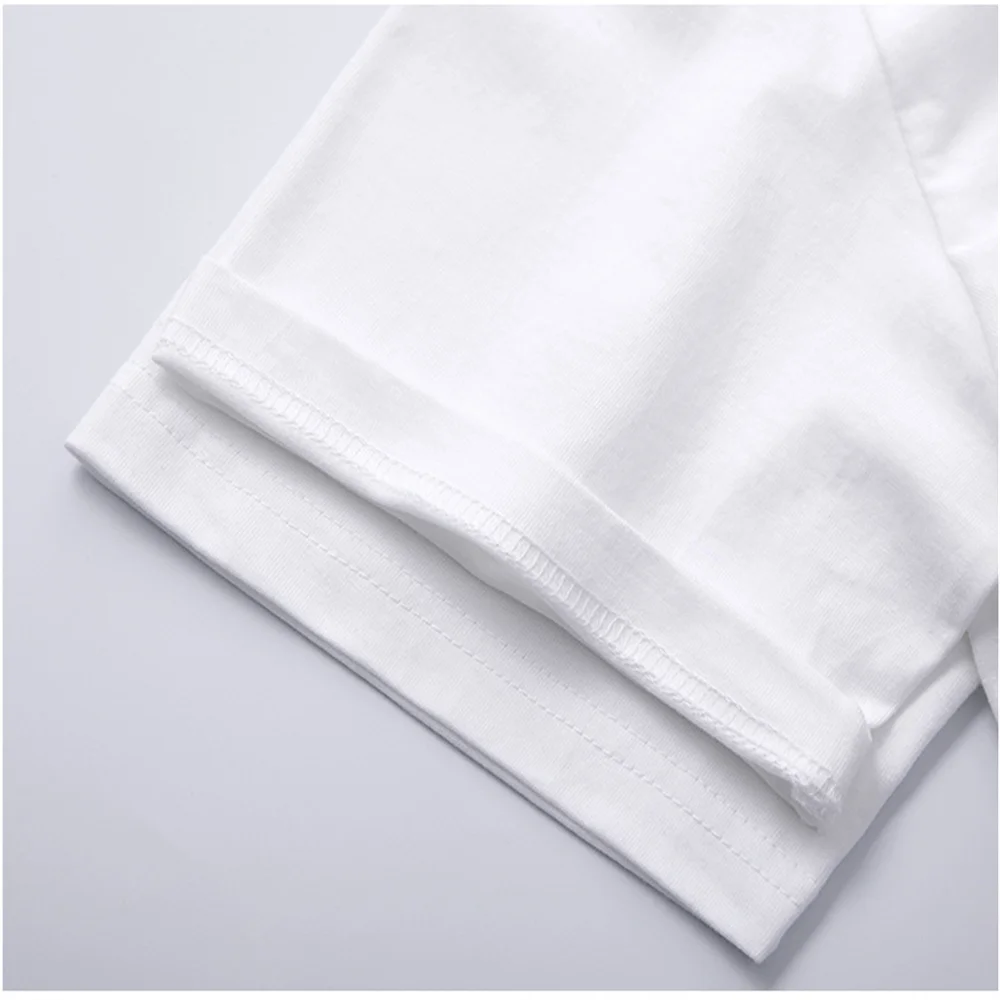 Men's Casual Short-Sleeve T-Shirt, 100% Cotton, Printed Surfboard Pattern, Trendy Loose Crew Neck T-Shirt
