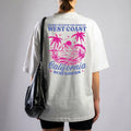 West Coast California Graphic T-Shirt Retro Beach Surf Tee Sunset Palm Tree Shirt Summer Aesthetic Women’s Casual Tee Y2k Tops