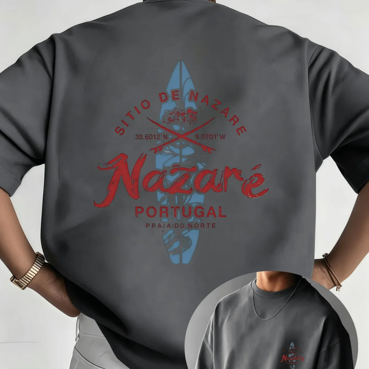 Nazaré Portugal Vintage Surf T-Shirt | MONSTER SWELL