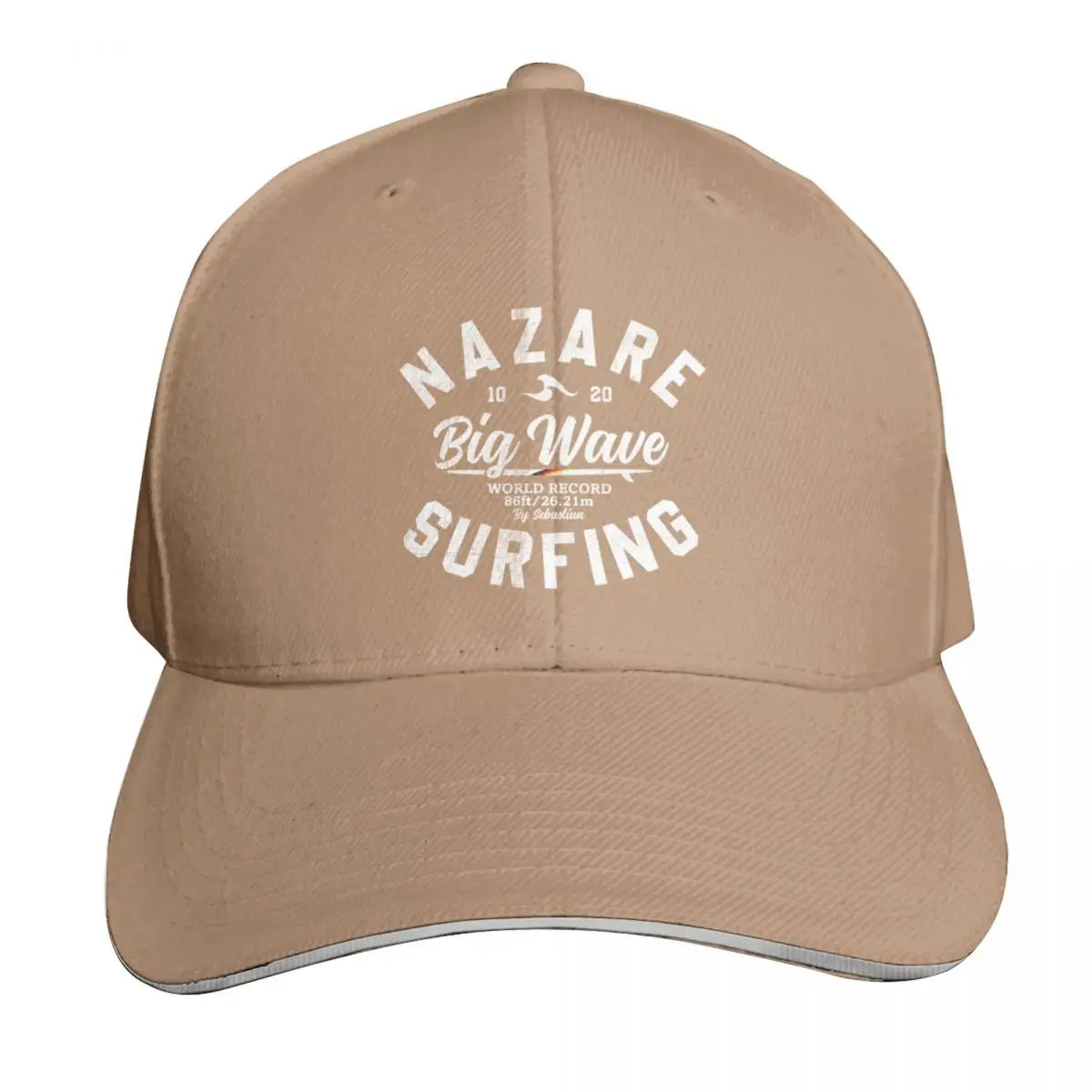 NAZARE BIG WAVE WORLD RECORD 26.21m BY SUBGIRL Baseball Cap Cotton Twill Breathable Contrast Two Tone Brim Snapback Flat Bill