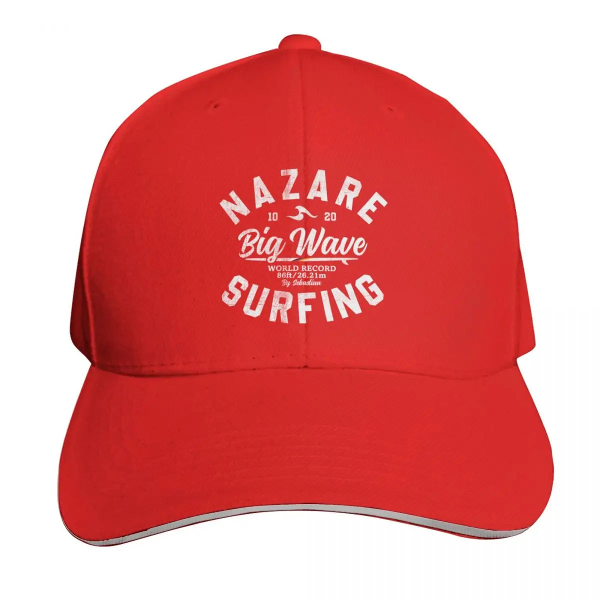 NAZARE BIG WAVE WORLD RECORD 26.21m BY SUBGIRL Baseball Cap Cotton Twill Breathable Contrast Two Tone Brim Snapback Flat Bill